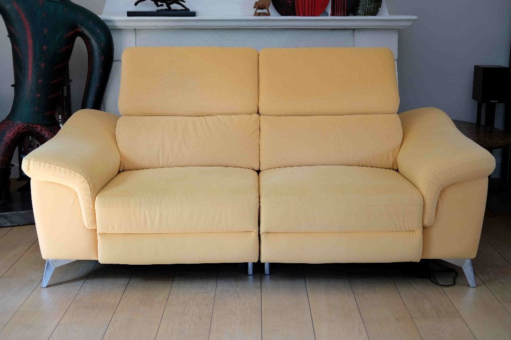 2 canapés HATCH élégants, lumineux, mécanisme électrique, Maison & Meubles, 100 à 125 cm, Banc droit, Comme neuf, Enlèvement
