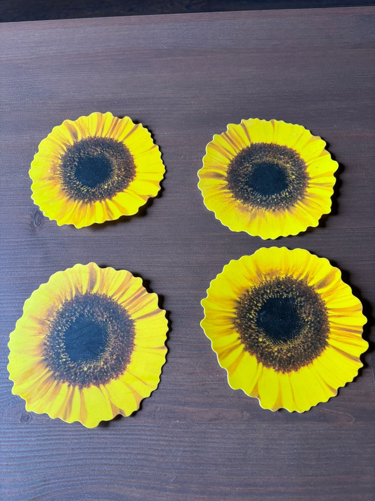 Onderzetters met zonnebloem, Antiek en Kunst, Ophalen of Verzenden