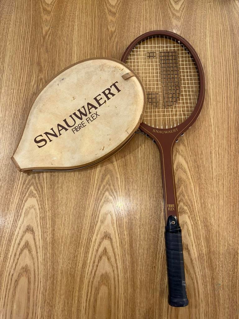 Vintage Snauwaert Fibre Flex houten tennisracket (1983-1986), Enlèvement, Utilisé, Raquette, Autres marques