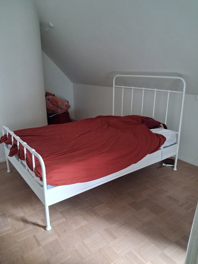 bedframe ikea stjarno, Huis en Inrichting, Ophalen, Wit, Tweepersoons, Zo goed als nieuw