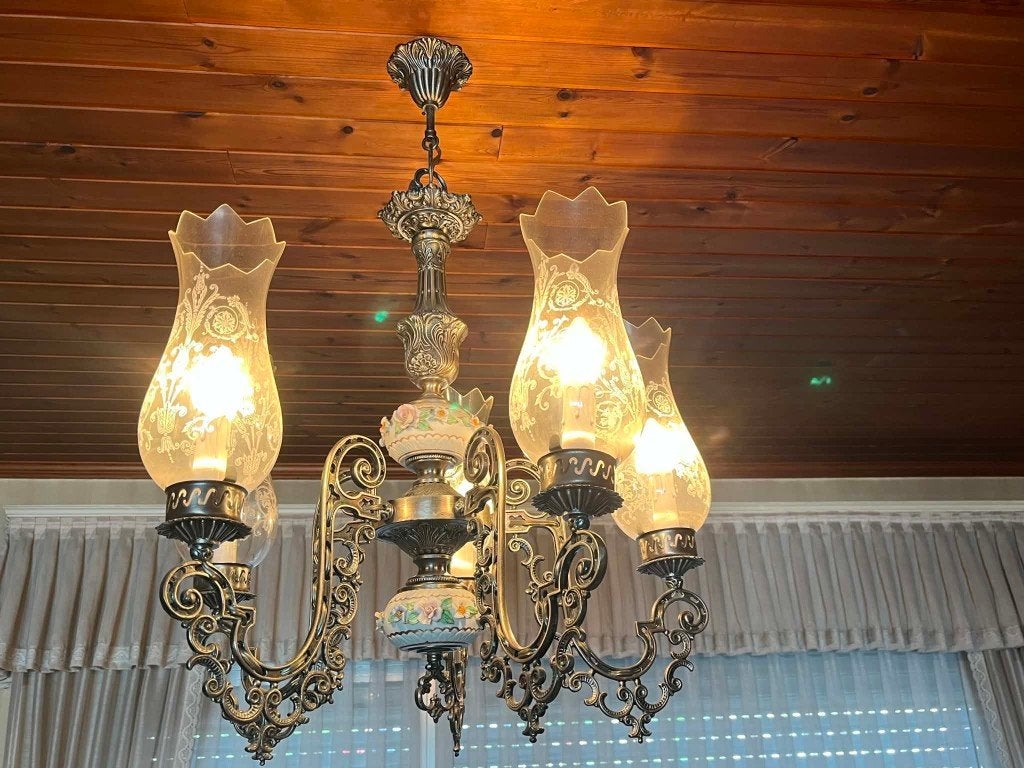 kroonluchter, Huis en Inrichting, Lampen | Kroonluchters, Ophalen, Gebruikt, Retro Italiaanse stijl