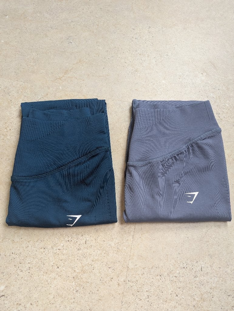 Legging Gymshark X2, Taille 36 (S), Comme neuf, Fitness ou Aérobic, Bleu