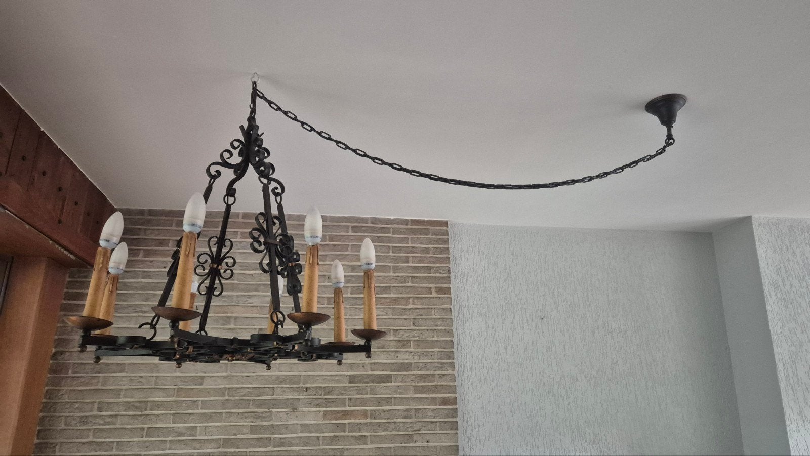 Smeedijzeren kroonluchter, Huis en Inrichting, Lampen | Kroonluchters, Ophalen