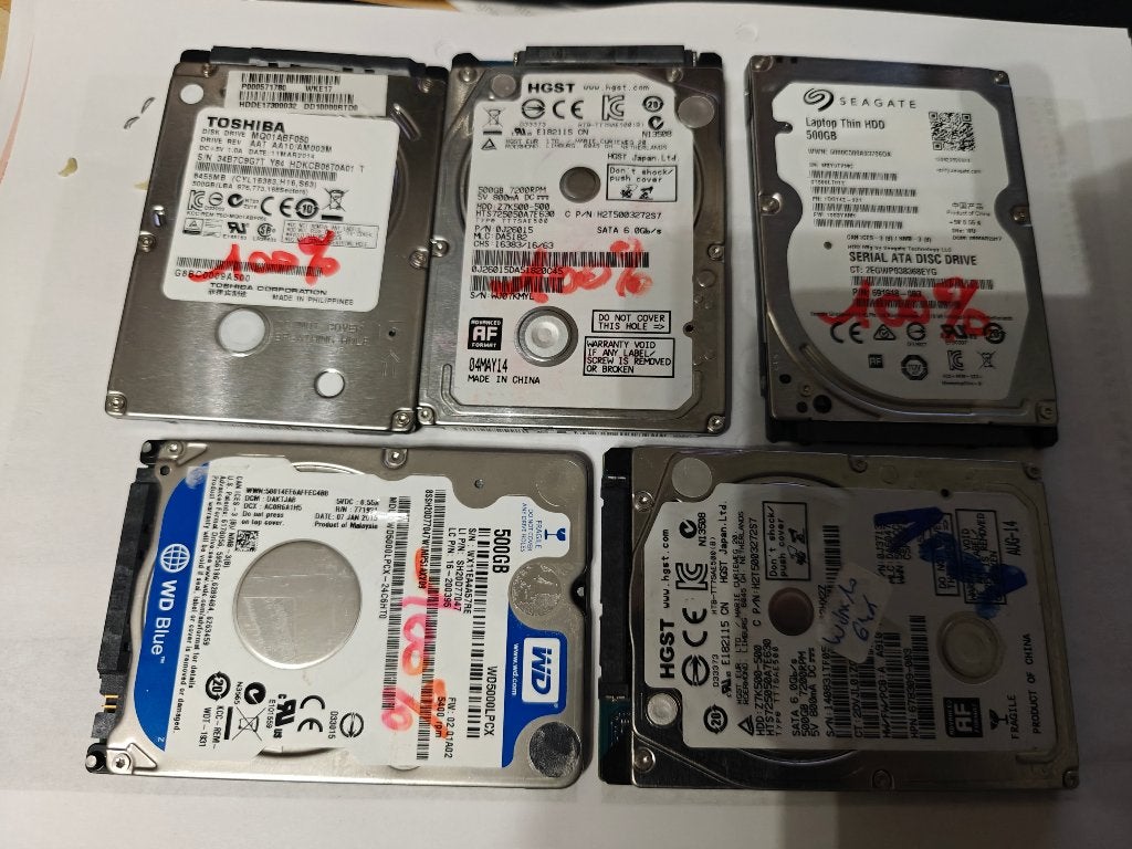Lot de 5 hdd 2.5, Computers en Software, Intern, Gebruikt, HDD, Ophalen of Verzenden