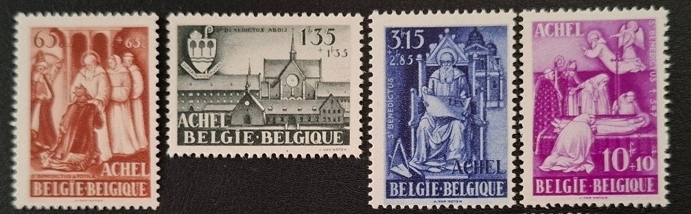 Belgique : COB 773/76 ** Abbaye d'Achel 1948, Sans timbre, Neuf, Enlèvement ou Envoi, Non oblitéré