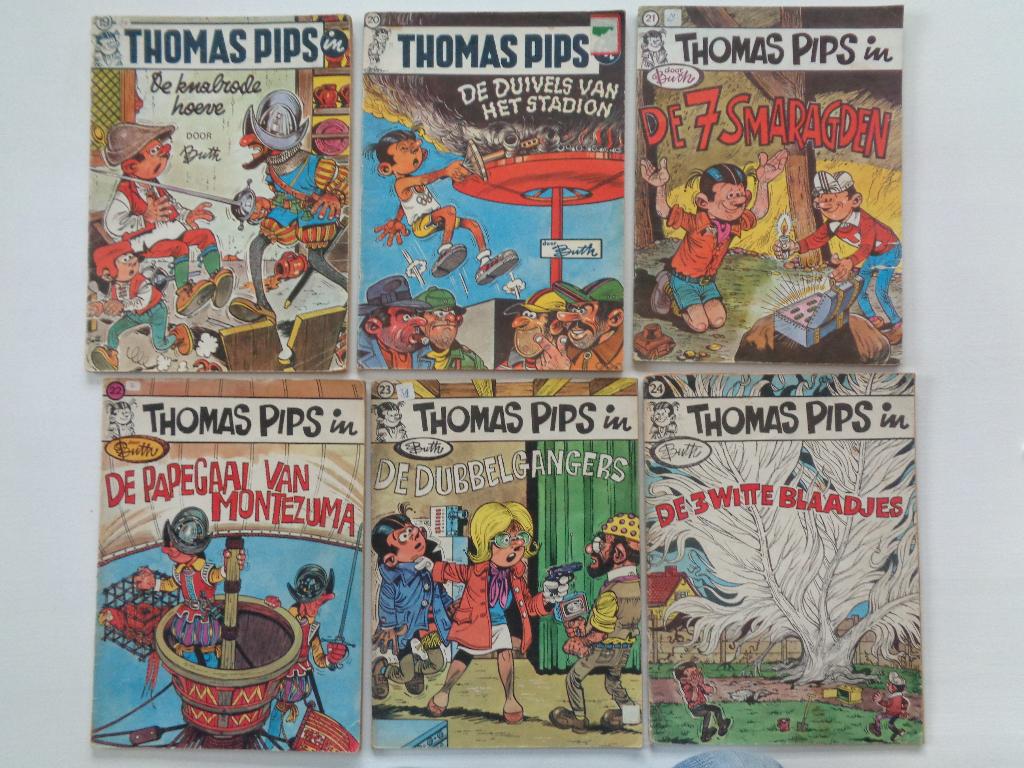 Thomas Pips (Buth)- 6 albums (V27 tem V32) - 1e dr. 1972/'74, Ophalen of Verzenden