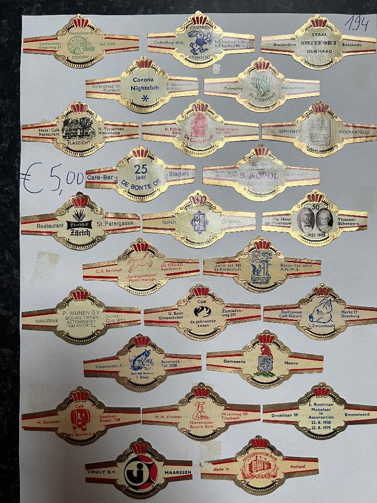 SIGARENBANDEN, Ophalen of Verzenden, Sigarenbandjes