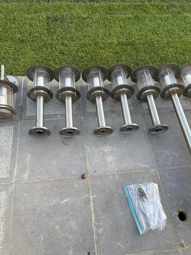 RVS buitenverlichting, Ophalen, Gebruikt, Inox, Staande lamp