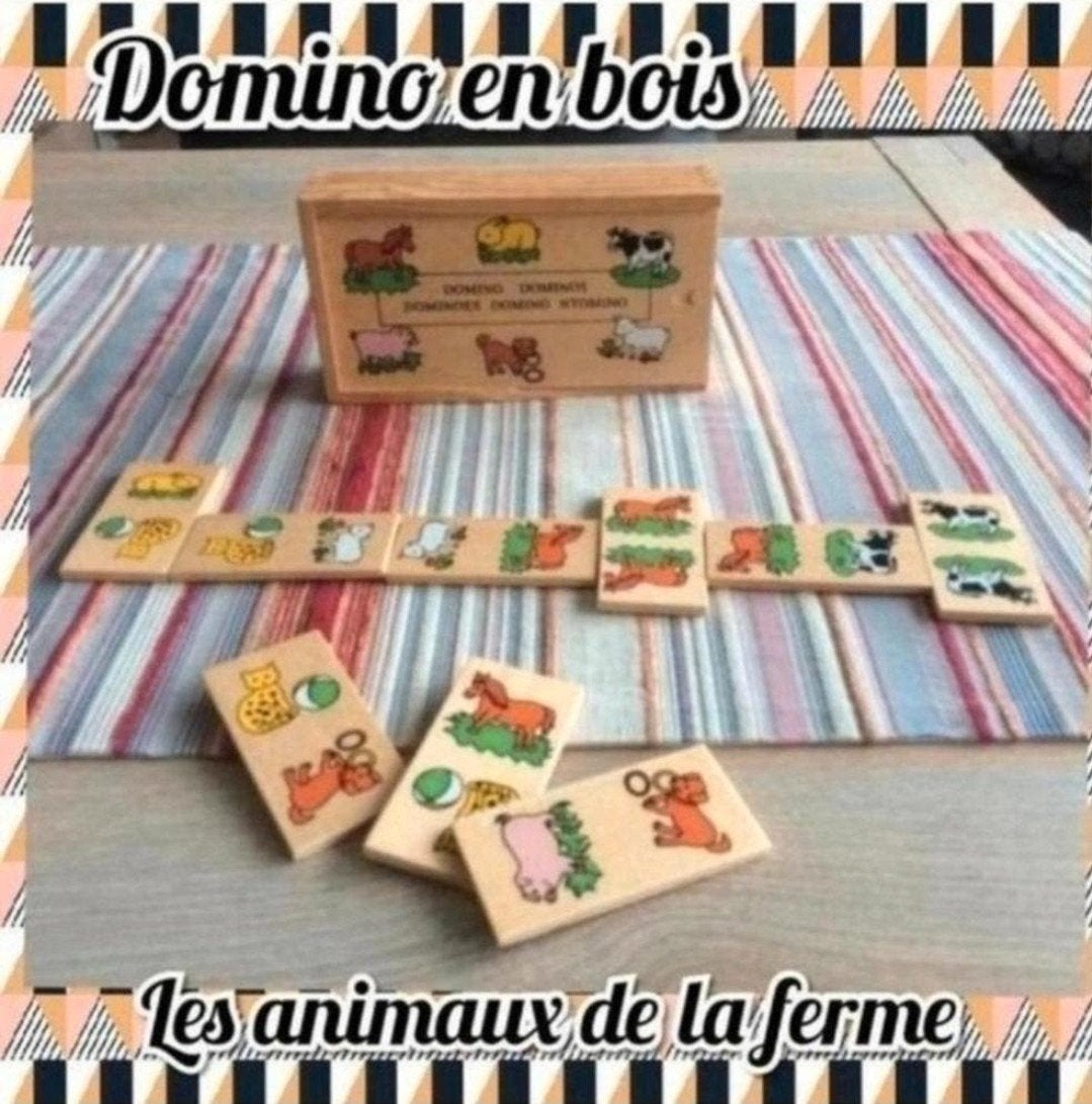 Dominos en bois pour enfant "les animaux de la ferme ", Enlèvement ou Envoi, Utilisé, Autres types