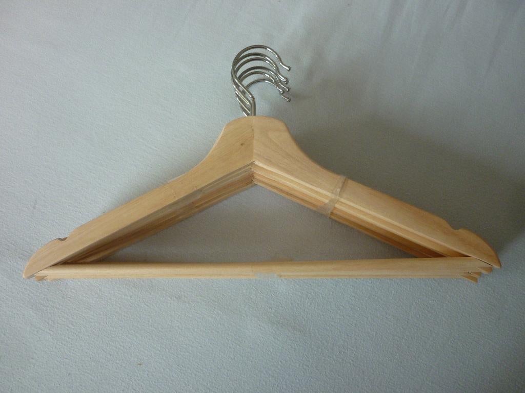 6 Massief Houten Kleerhangers, Ophalen of Verzenden, Nieuw, Hout, Volwassenen
