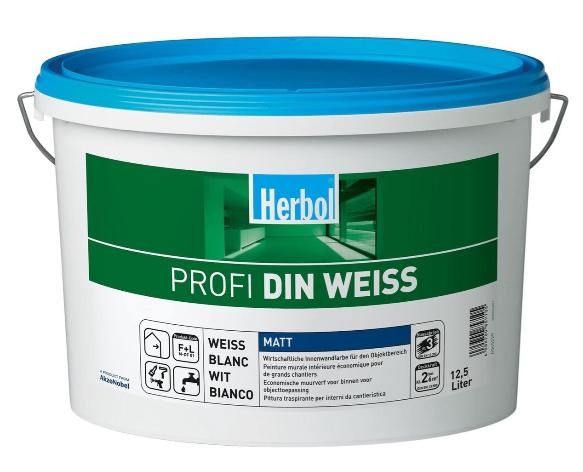 Herbol Peinture murale pour intérieur BLANC mat 12,5 l, Neuf, Enlèvement, Peinture, Blanc