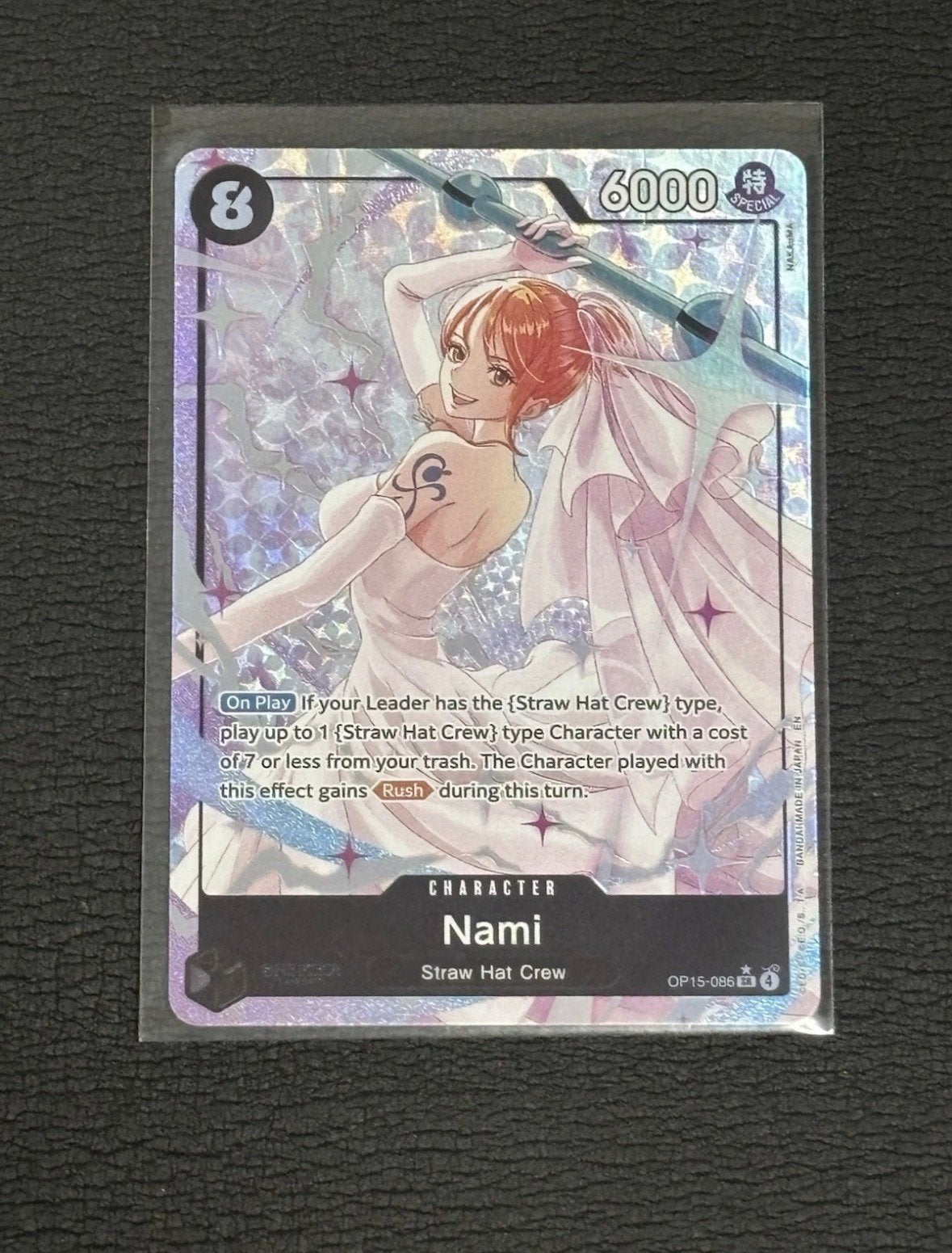 Nami OP15-086 ALTERNATE ART. ONE PIECE, Ophalen, Zo goed als nieuw, Losse kaart, Foil
