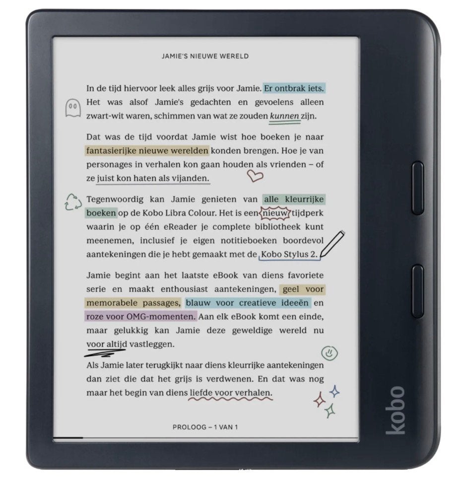 E-reader kobo libra color, Computers en Software, E-readers, Ophalen, Wi-Fi, Zo goed als nieuw, 7 inch