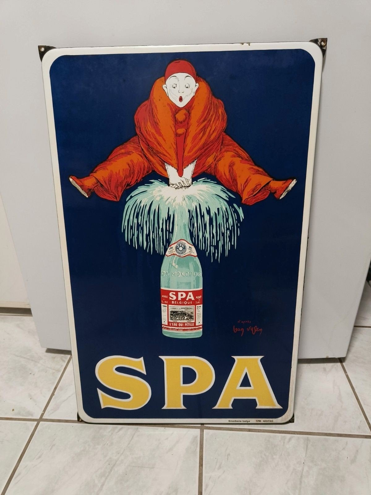 Spa 1993 emaille plaat, Verzamelen, Ophalen of Verzenden, Gebruikt, Reclamebord