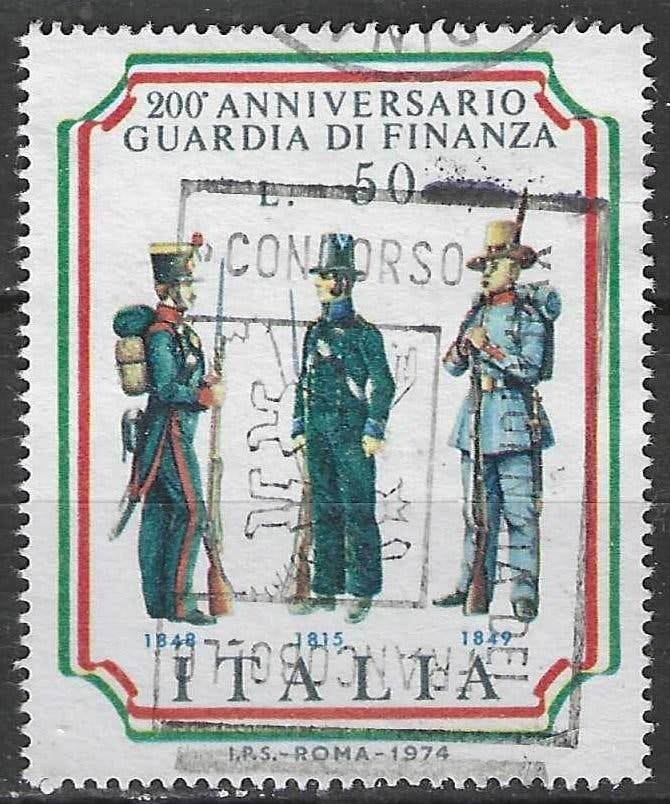 Italie 1974 - Yvert 1185 - Guardia di Finanza - 50 l. (ST), Timbres & Monnaies, Timbres | Europe | Italie, Envoi, Affranchi