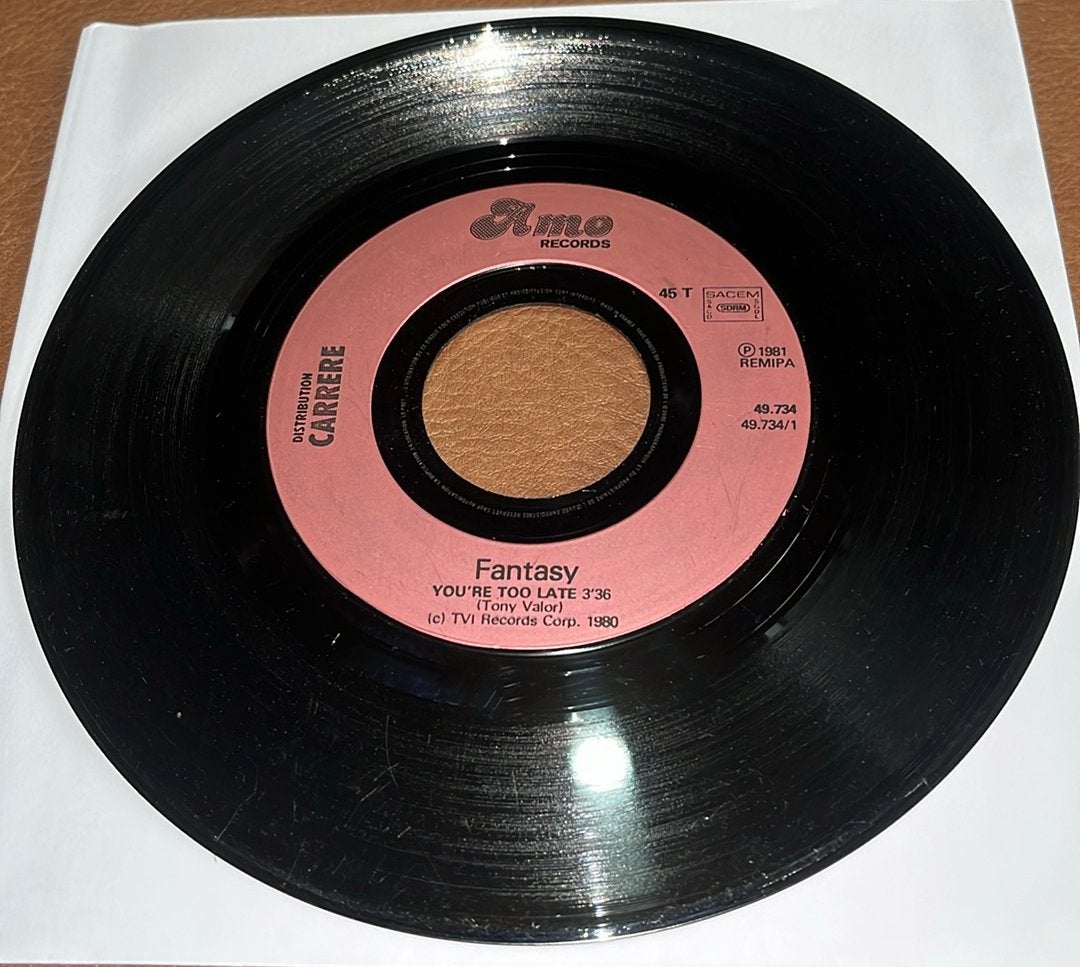 Fantasy ‎– You're Too Late - 7” vinyl single - FR, Enlèvement ou Envoi, Utilisé