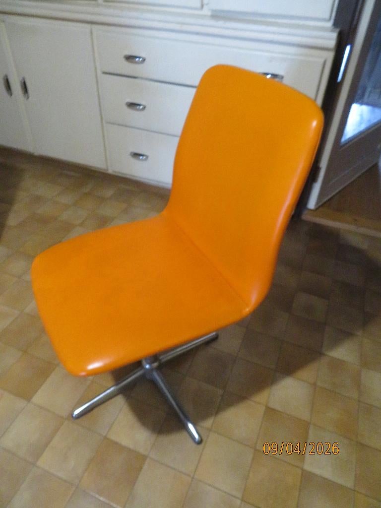 Vintage oranje draaistoel, Enlèvement, Maison et Meubles