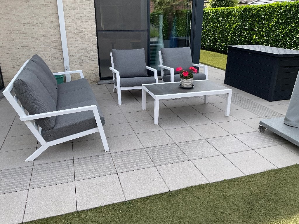 ALCUDIA LOUNGESET ALUMINIUMWIT, Tuin en Terras, Ophalen, 5 zitplaatsen, Bank, Aluminium
