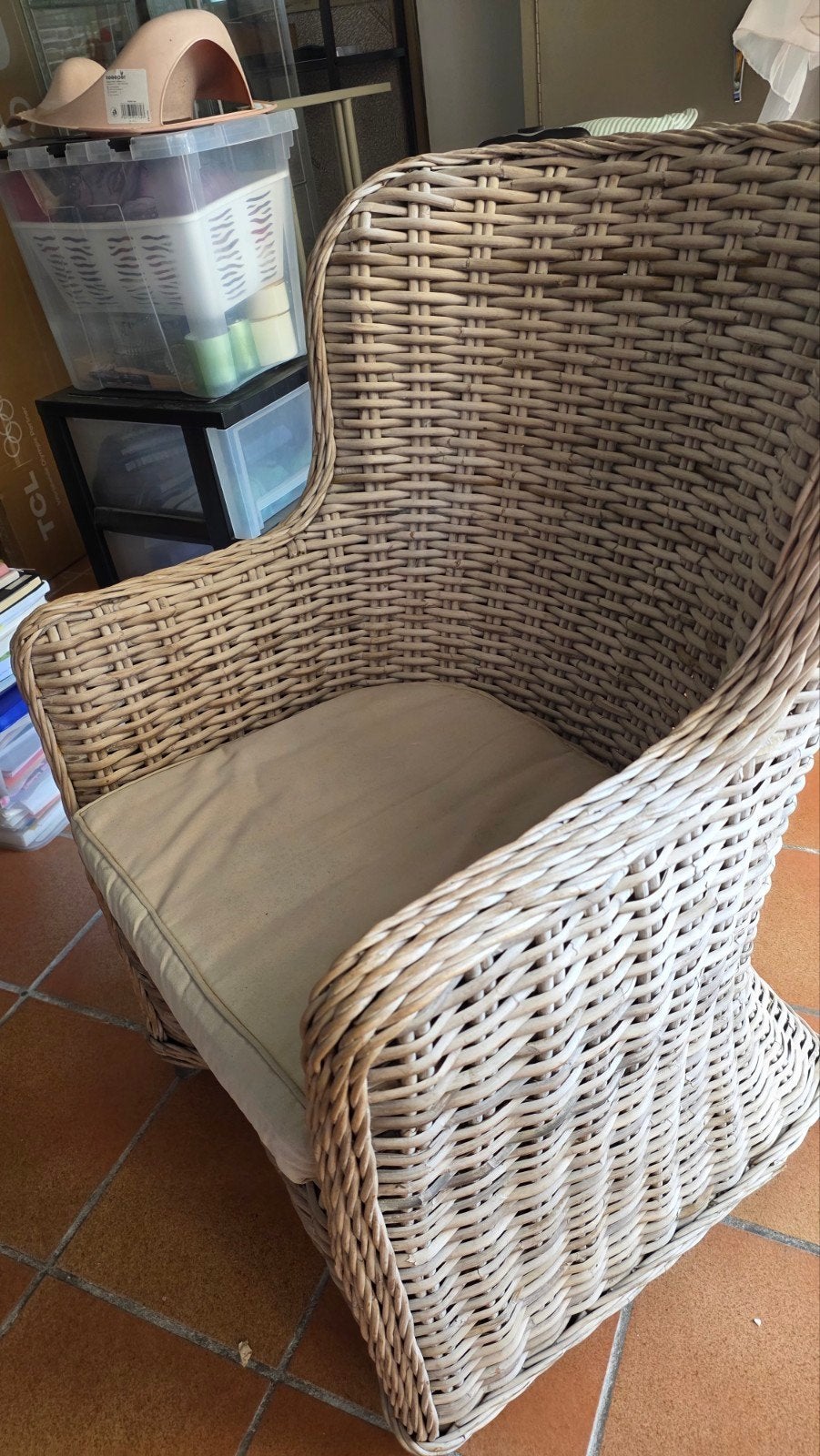 fauteuil en osier bonne etat général, Jardin & Terrasse, Enlèvement, Osier