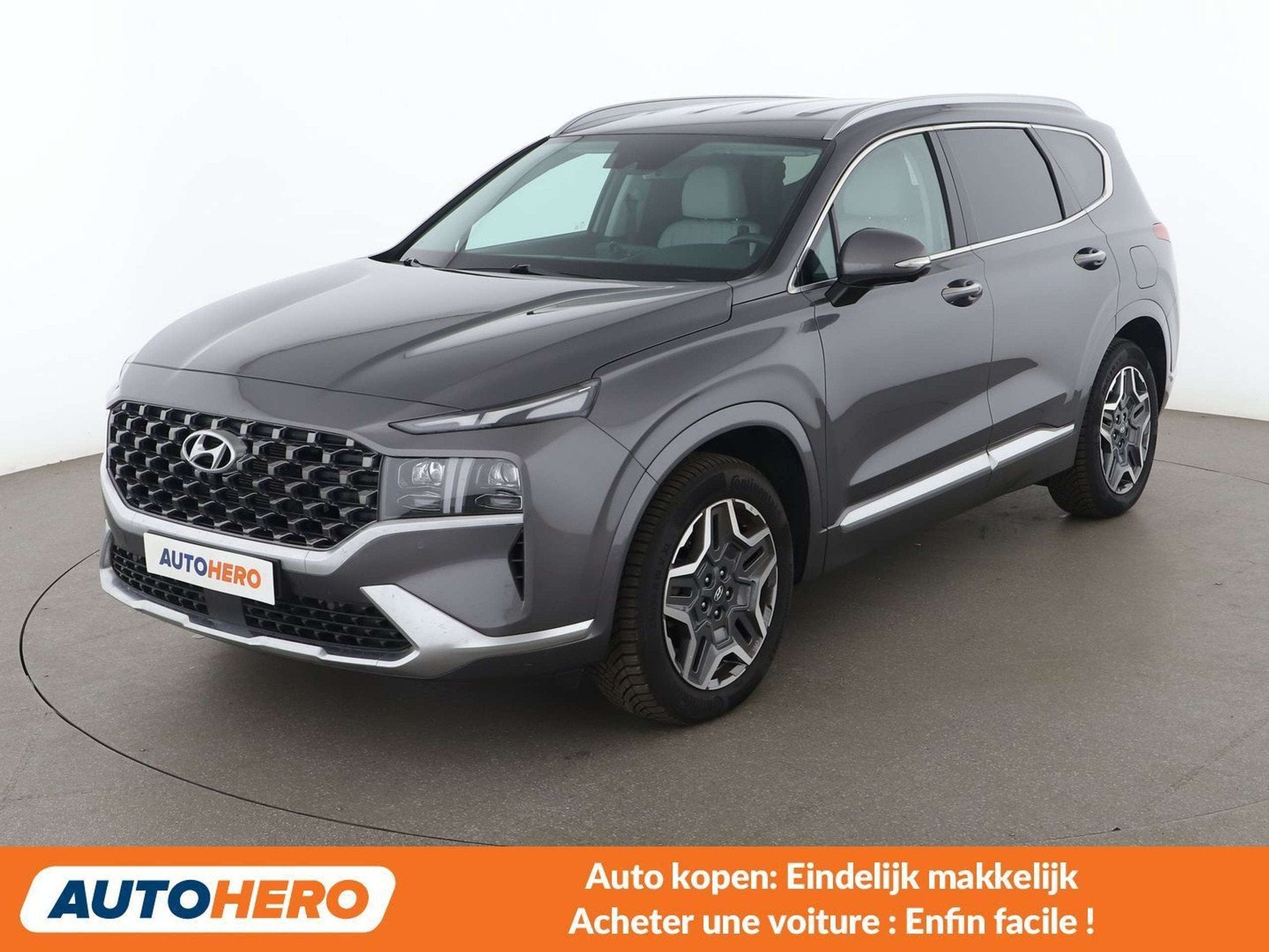 Hyundai Santa Fe 1.6 T-GDI Plug-in Hybrid Executive 4WD, Autos, Cuir, Argent ou Gris, Euro 6, 2080 kg