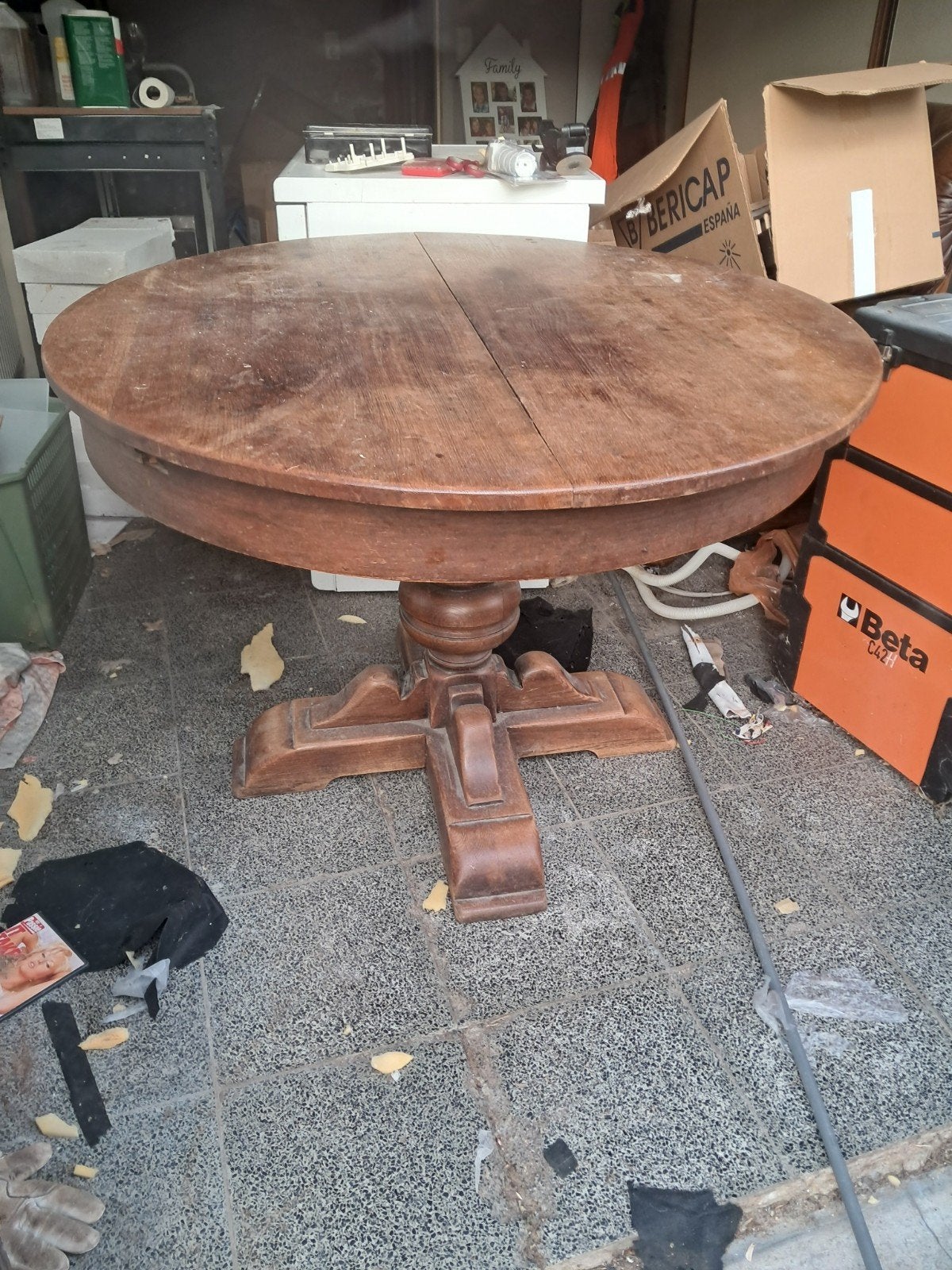 uitschuifbare ronde tafel, Antiek en Kunst, Ophalen