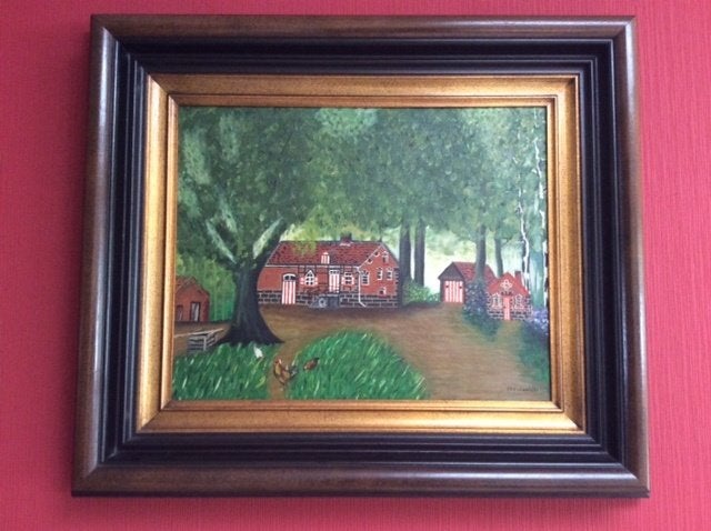 Te koop schilderij maat L74 cm- Br 64, Antiek en Kunst, Kunst | Schilderijen | Klassiek, Overige stijlen, Doek, Ophalen of Verzenden