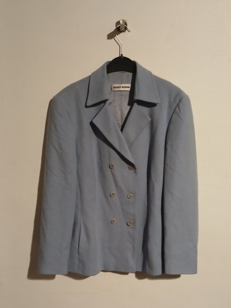 Gerry Weber Lichtblauwe Wollen Blazer / Jasje (Maat 44), Blauw, Maat 42/44 (L), Ophalen of Verzenden, Gedragen