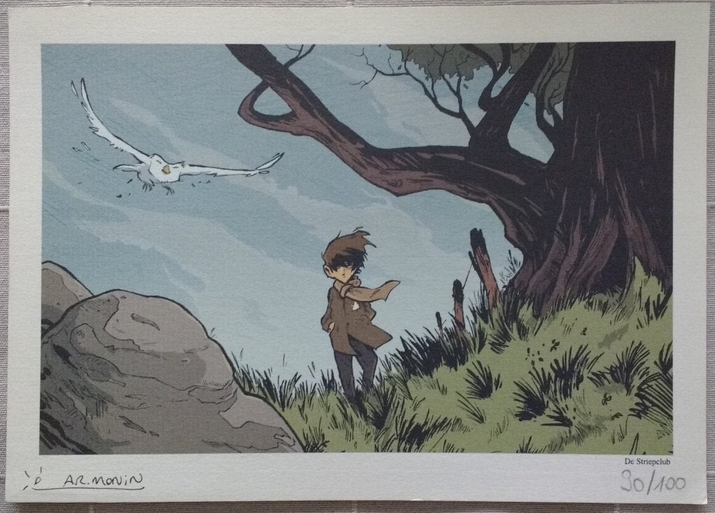 Strip prent De witte dame (De wilde vlucht) - Arno Monin, Ophalen, Zo goed als nieuw