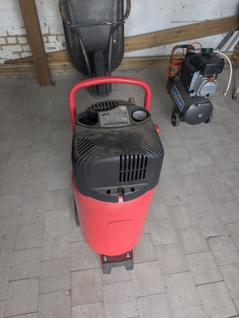 Topcraft compressor 50L – 10 bar – €70, Ophalen, Gebruikt, 10 bar of meer, 25 tot 100 liter