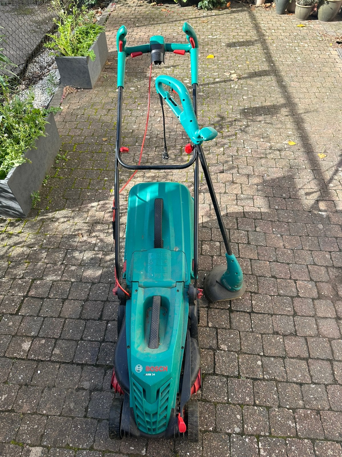 Grasmaaier set incl. Kantenmaaier, Ophalen, Gebruikt, Elektrische grasmaaier, Opvangbak