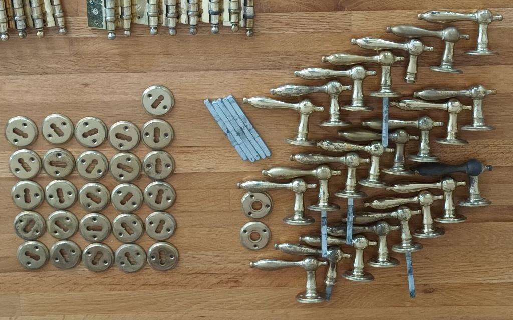 deurklinken messing, Doe-het-zelf en Bouw, Hang- en Sluitwerk, Ophalen, Gebruikt