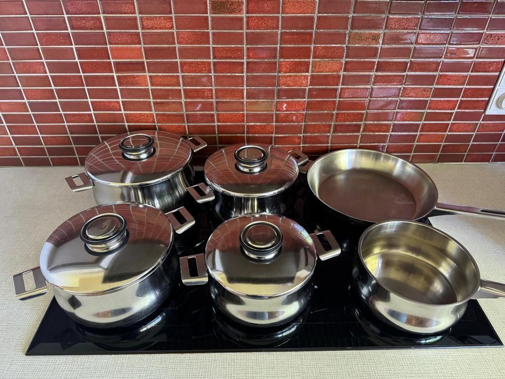 Set van kookpotten demeyere. 7 stuks, Huis en Inrichting, Ophalen