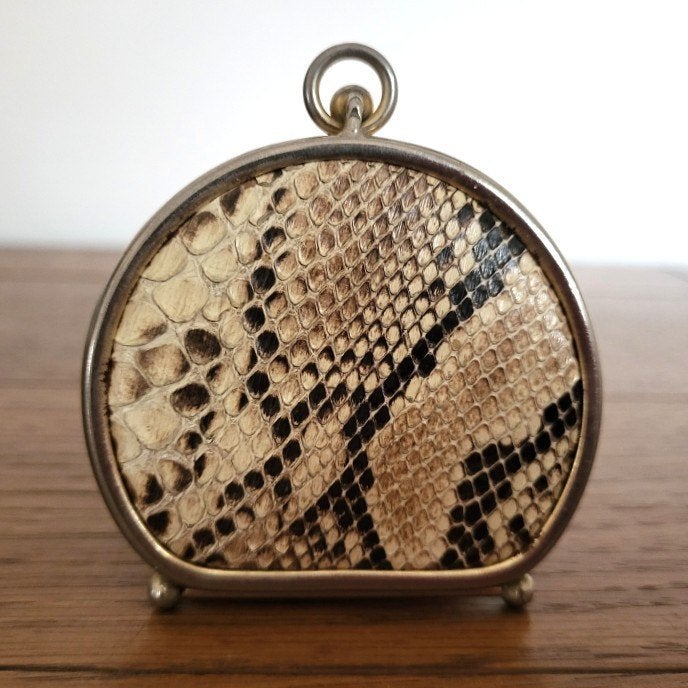 Zeldzame portemonnee van Python-skin uit 1920, Ophalen of Verzenden, Gebruikt, Beige, Leder