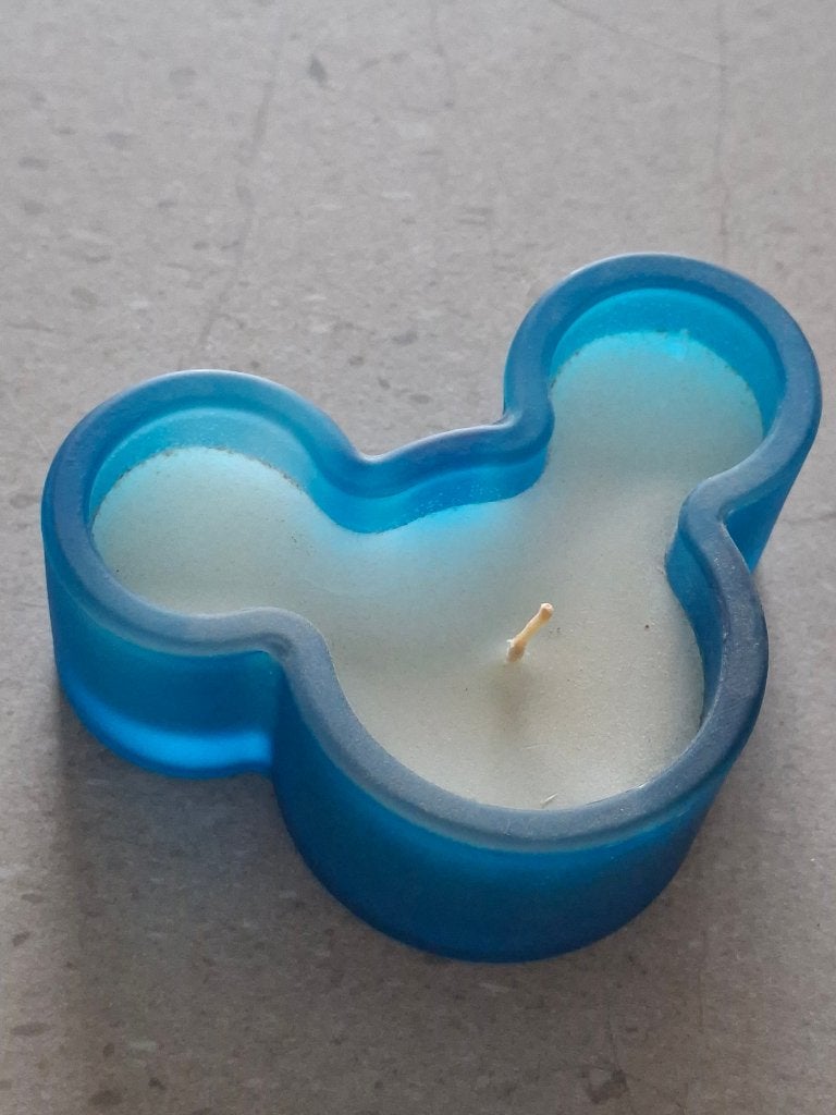 Kaars in glazen MIckey Mouse, Verzamelen, Disney, Ophalen of Verzenden, Mickey Mouse, Nieuw, Overige typen