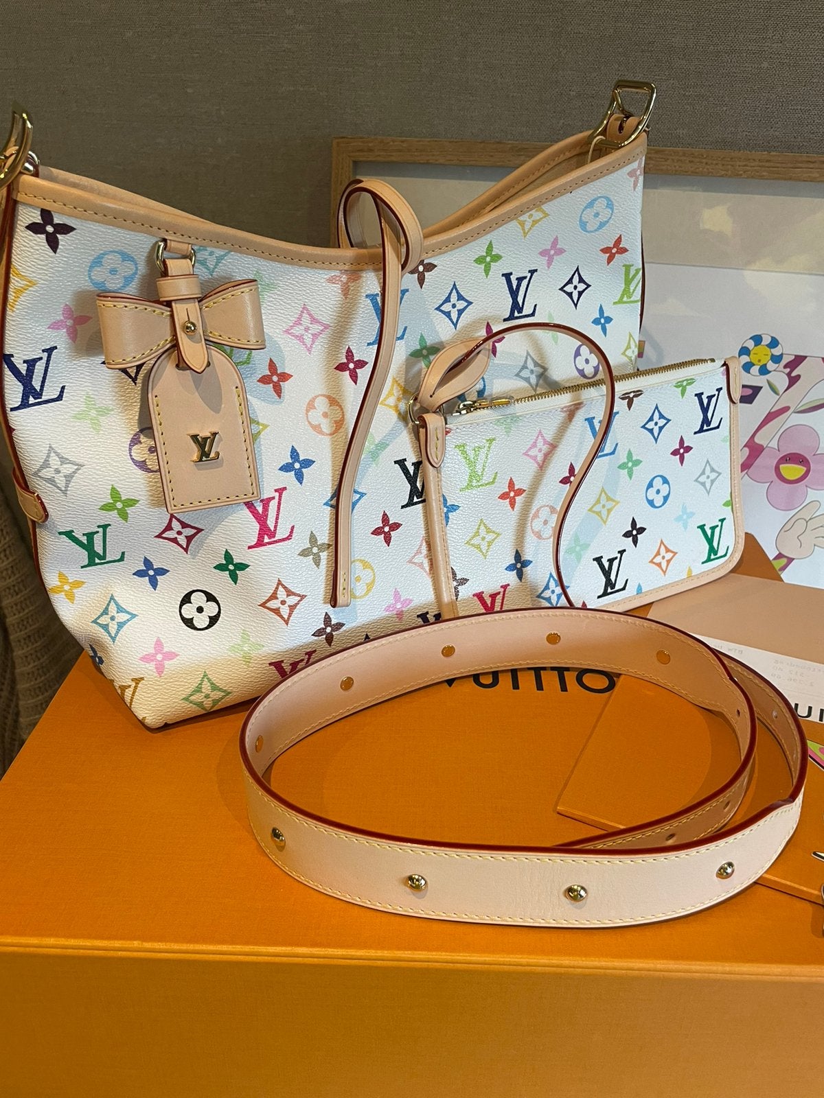 Louis Vuitton Murakami carryall limited met aankoopbon, Enlèvement, Neuf, Autres couleurs, Sac à bandoulière