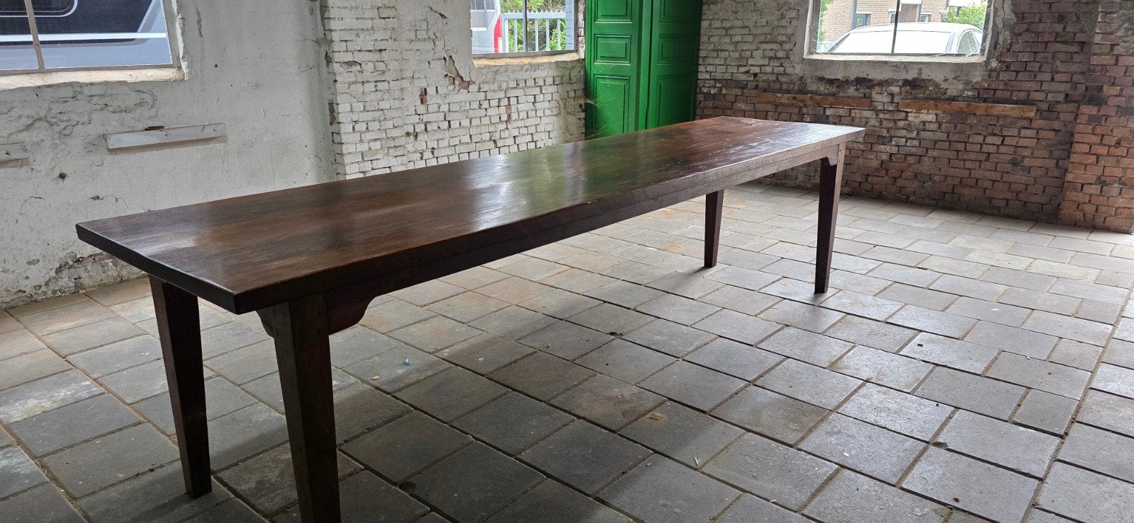 Authentieke smalle Franse wijntafel -boerentafel 300x75 cm, Ophalen of Verzenden, Gebruikt