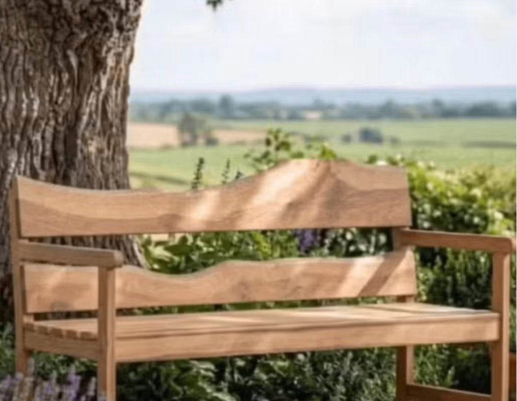Tuinbank vol eik, Tuin en Terras, Tuinbanken, Ophalen, Hout
