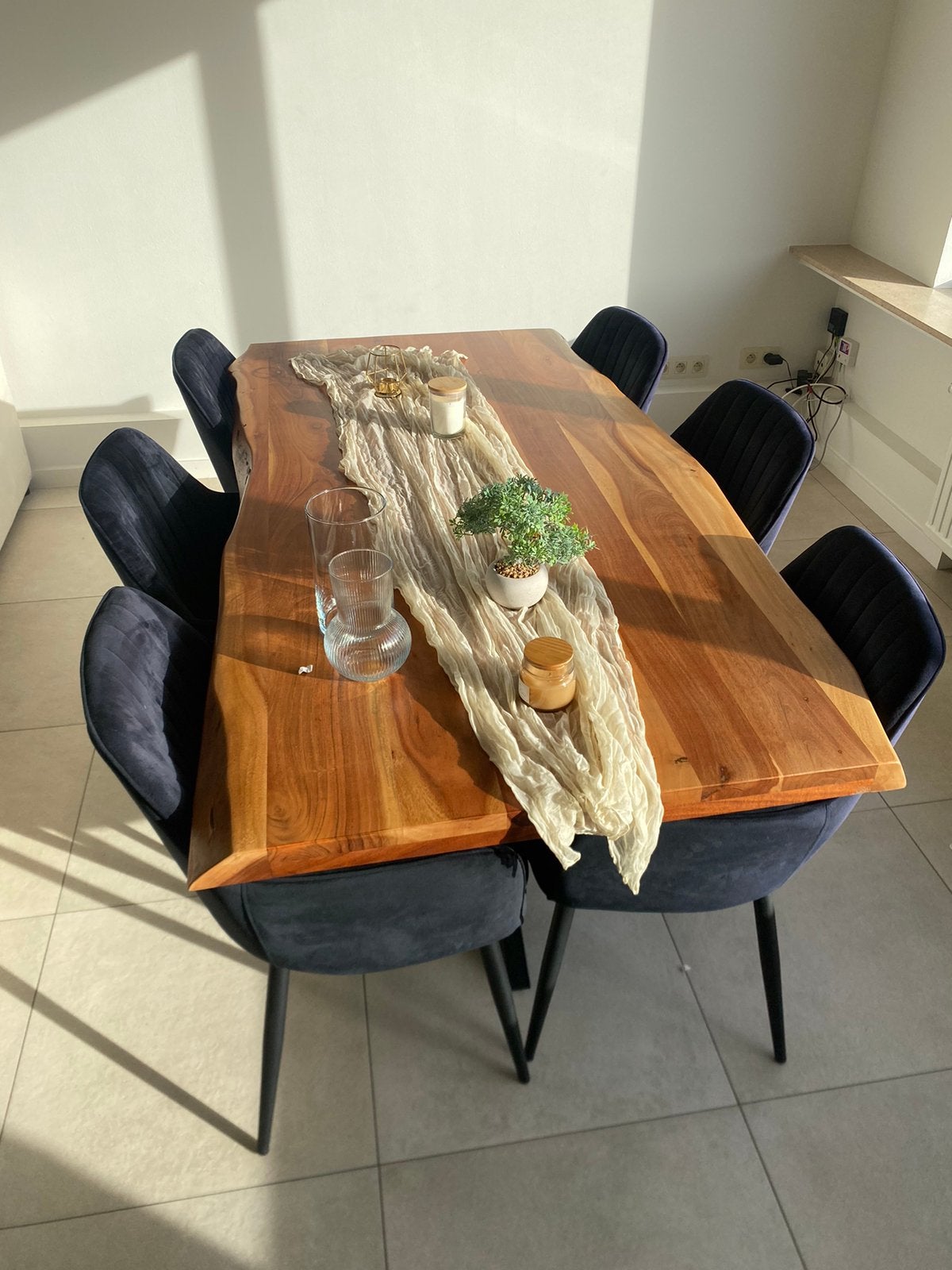 Ikea eettafel met 6 stoelen, Ophalen, Zo goed als nieuw