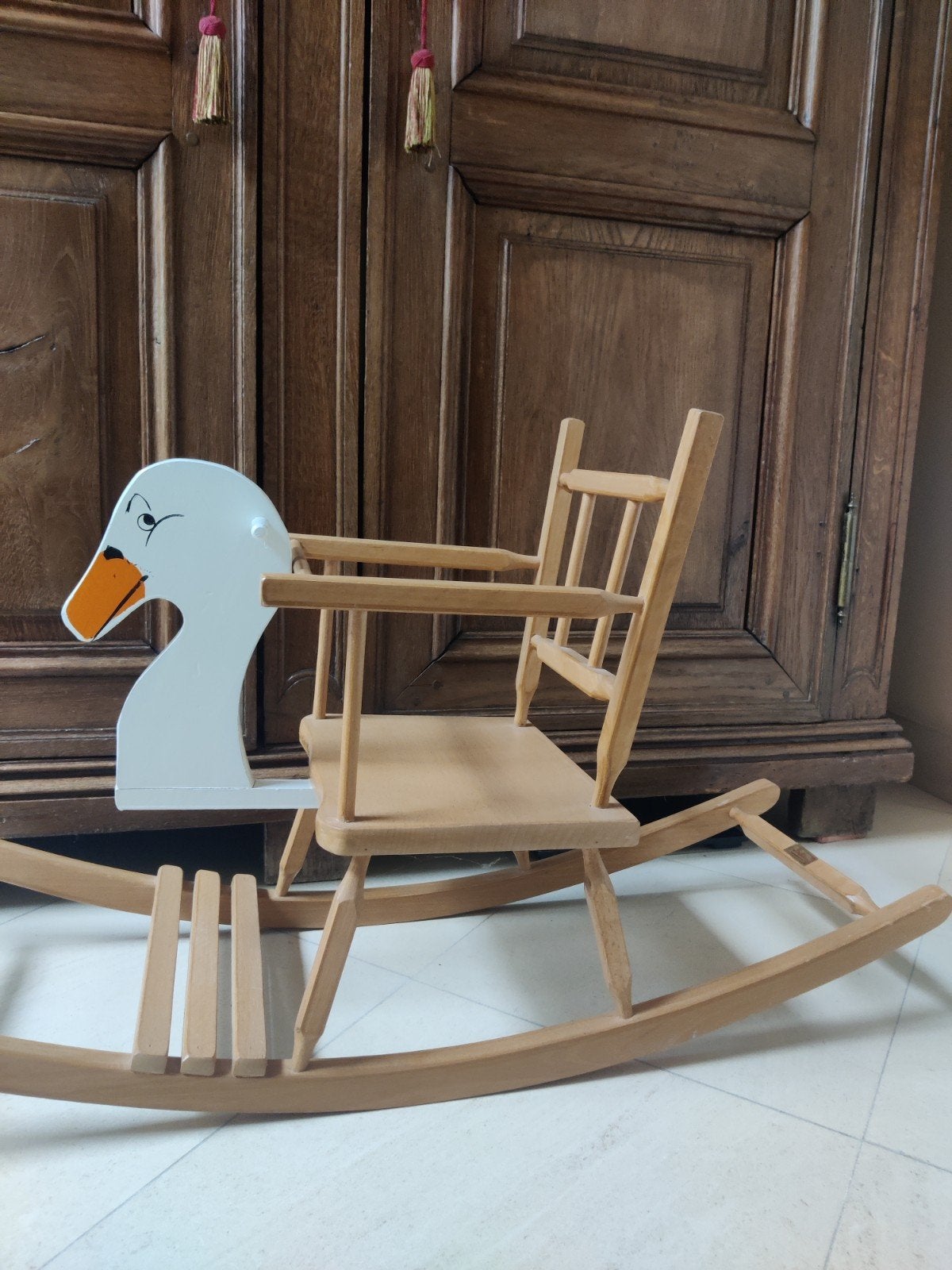 vintage houten schommelstoel peuter, Ophalen, Zo goed als nieuw