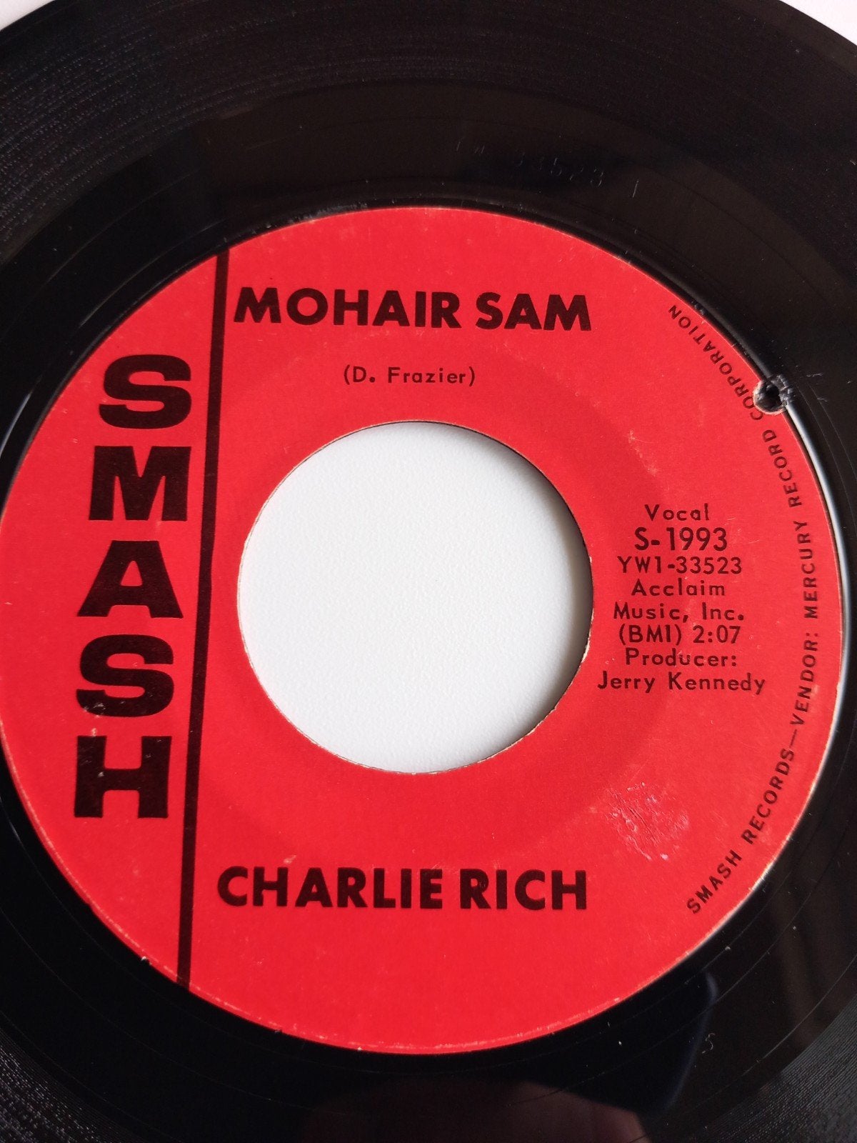 CHARLIE RICH. MOHAIR SAM. 60s USA 45T, Cd's en Dvd's