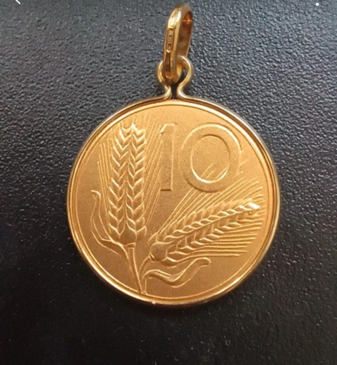 10 Lire, Italie 1970, Or 18kt, Enlèvement ou Envoi, Or, Pendentif