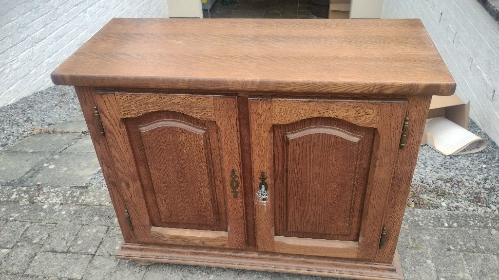 Ancienne Armoire TV en chêne, suite de déménagement, Maison & Meubles, 25 à 50 cm, Klassiek, Moins de 100 cm, Enlèvement