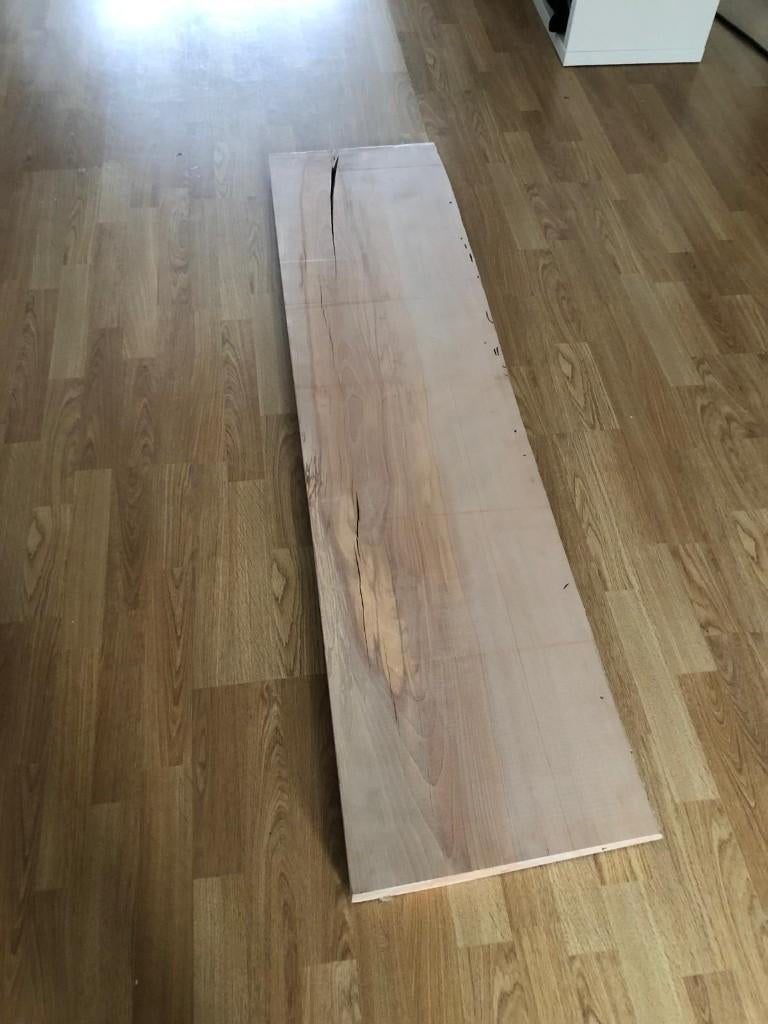 massief houten beuken blad / slab met schorsstructuur, Bricolage & Construction, Bois & Planches, Enlèvement, Hêtre