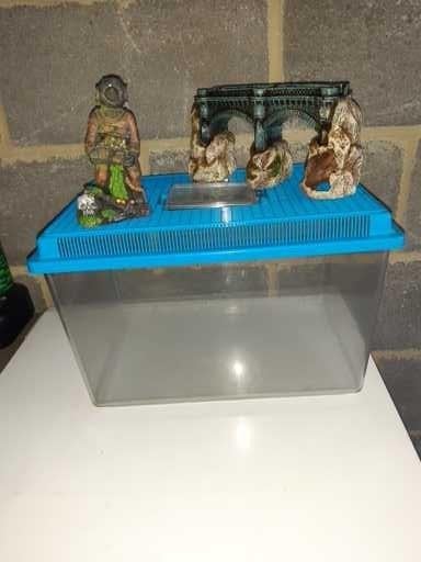 Aquarium 40 cm + accessoires déco Voir mes annonces, Enlèvement, Couvercle inclus, Comme neuf, Aquarium vide