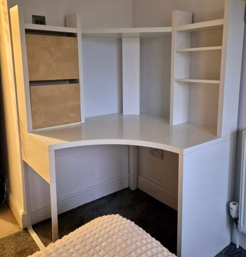 Ikea Micke hoekbureau, Huis en Inrichting, Bureaus, Ophalen, Gebruikt, Scandinavisch, Spaanplaat of MDF