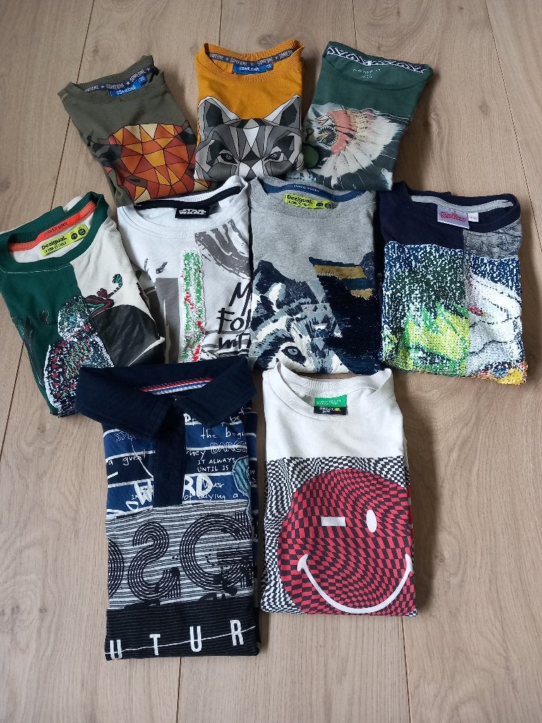 9 stoere t-shirts, Kinderen en Baby's, Kinderkleding | Maat 122, Ophalen of Verzenden, Gebruikt, Jongen, Shirt of Longsleeve