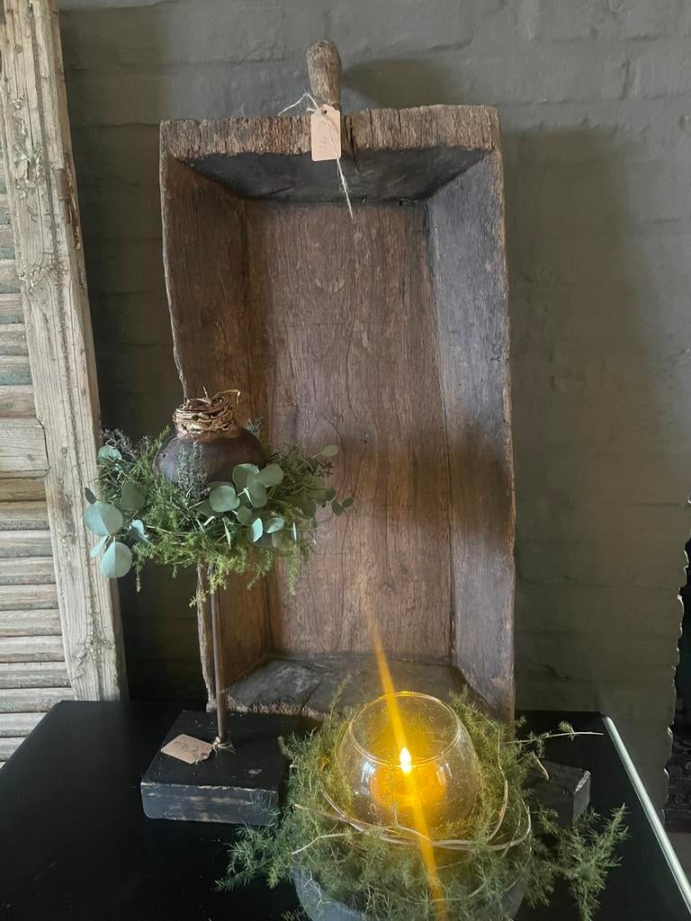 Houten trog met handvat, Huis en Inrichting, ., Ophalen of Verzenden, Zo goed als nieuw, .