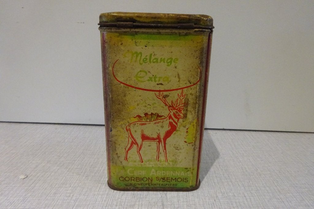 Boîte mélange extra - Corbion S/Semois - Le cerf Ardennais, Collections, Enlèvement, Utilisé, Boite à tabac ou Emballage