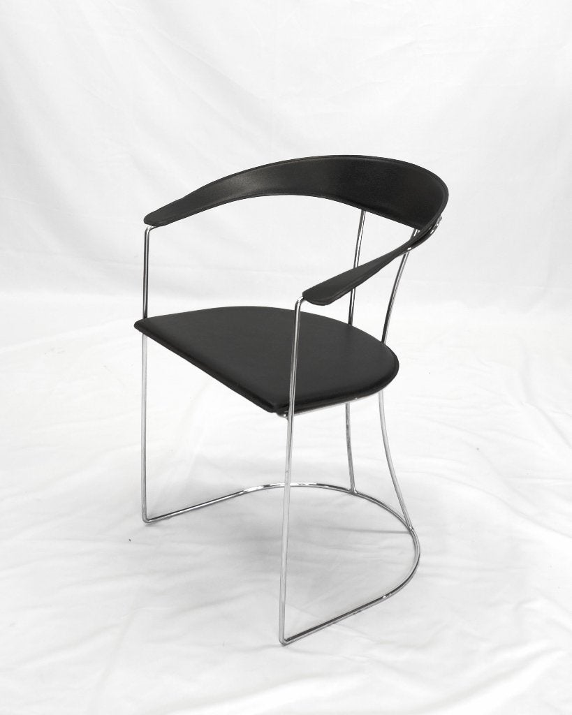 4 chaises design Ursula par Arrben, Maison & Meubles, Chaises, Utilisé, Quatre, Métal, Noir, Enlèvement