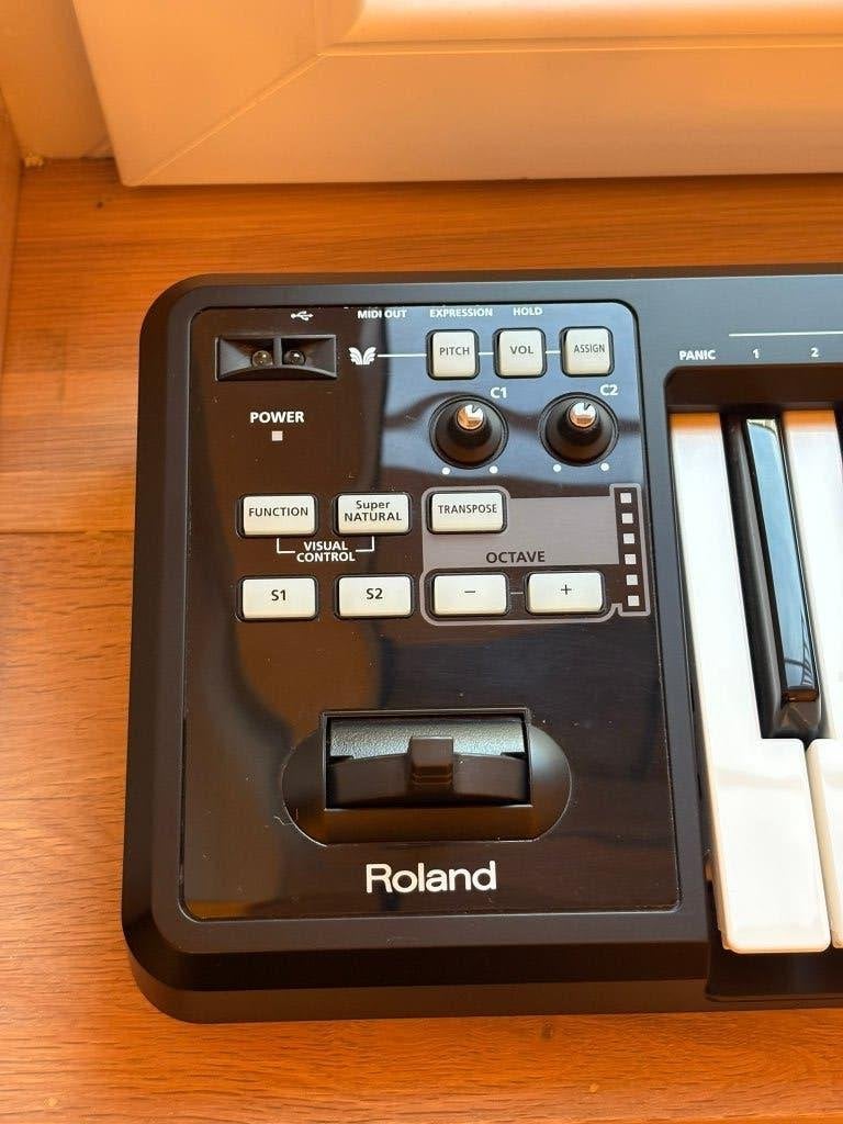Roland A-49BK MIDI keyboard, 49 toetsen, Gebruikt, Roland, Midi-aansluiting